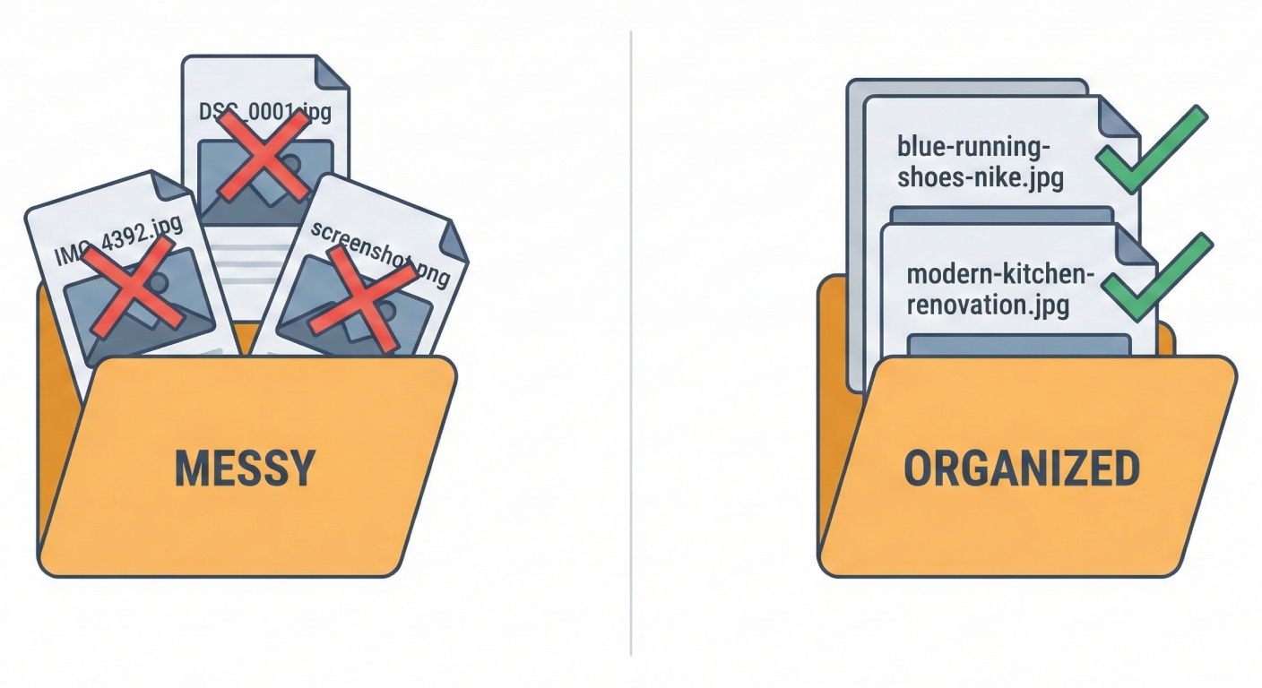 Organized folder showing proper file management and naming conventions for better productivity